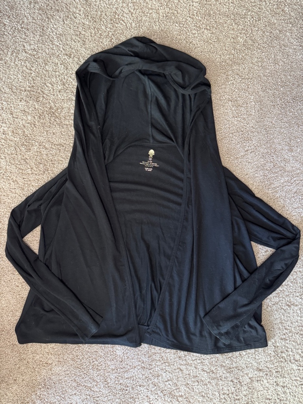 John Elliott Black Lightweight Hooded Open Cardigan